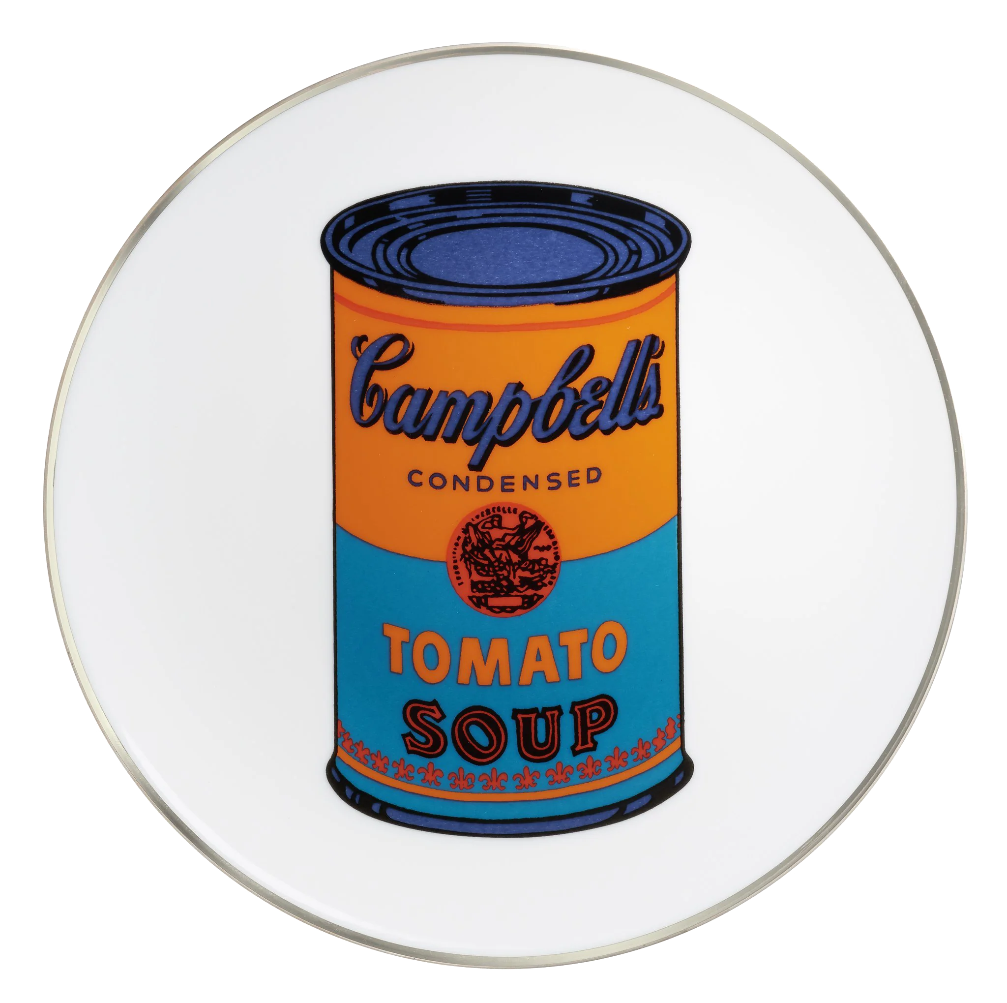 ANDY WARHOL PORCELAIN PLATE -  CAMPBELL - ORANGE/BLUE - Image 6