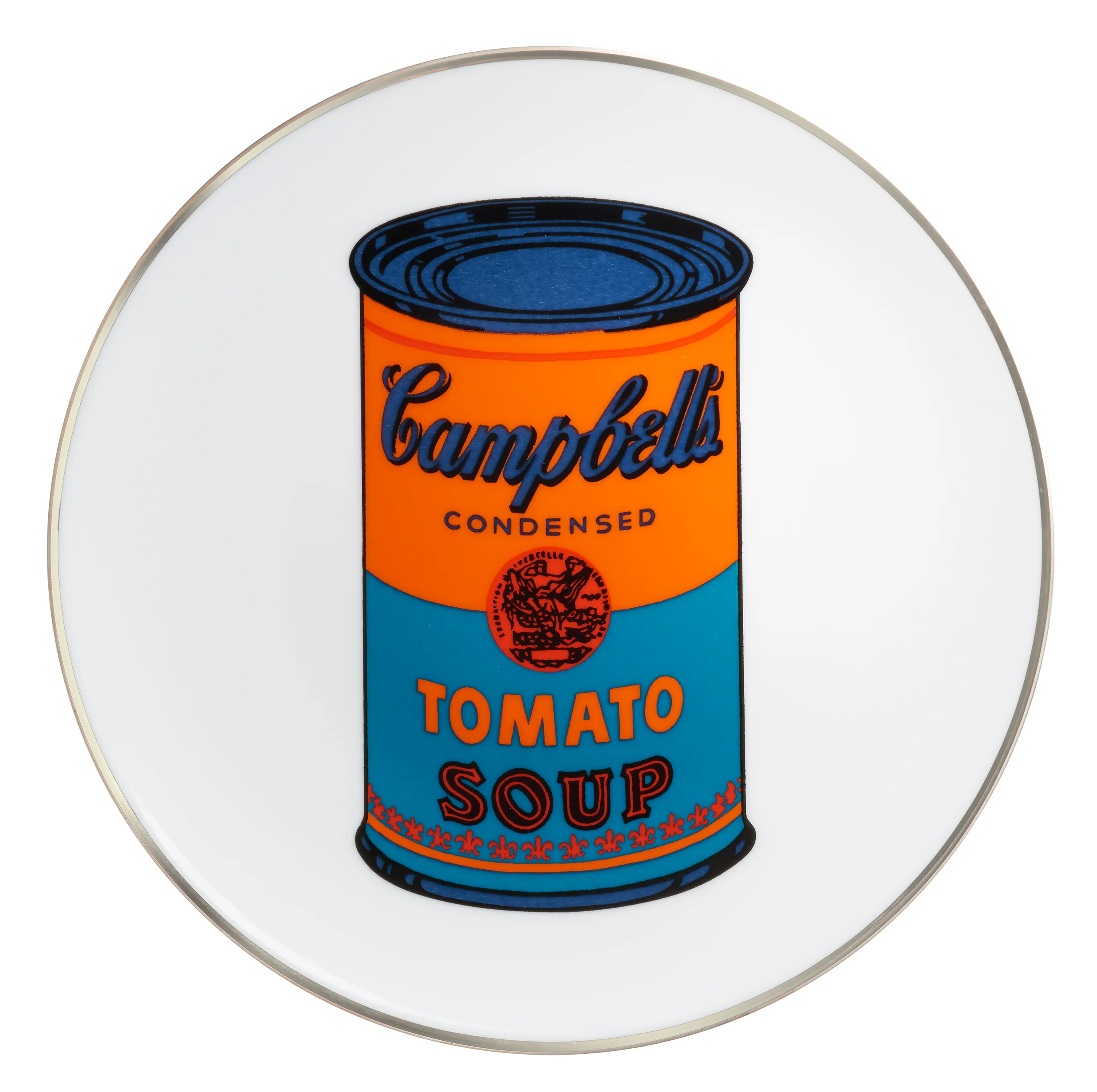 ANDY WARHOL PORCELAIN PLATE -  CAMPBELL - ORANGE/BLUE - Image 7