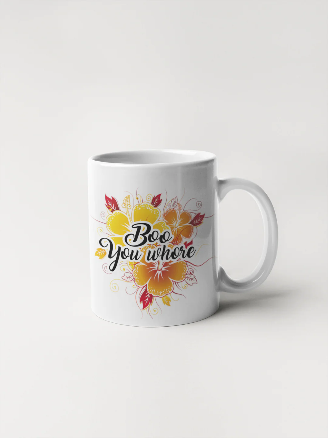 BOO YOU WHORE FLORAL MUG - Image 2