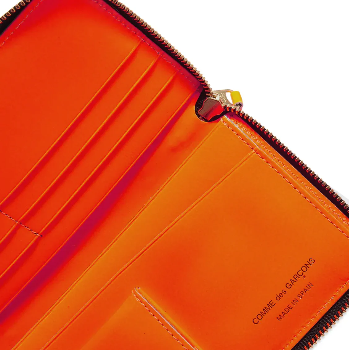 COMME DES GARÇONS FLUO SQUARES ZIP WALLET ORANGE / BLUE - Image 5
