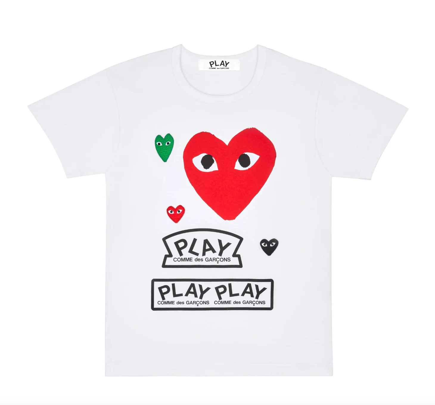 COMME des GARÇONS PLAY Red Heart WHITE T-SHIRT - Image 2