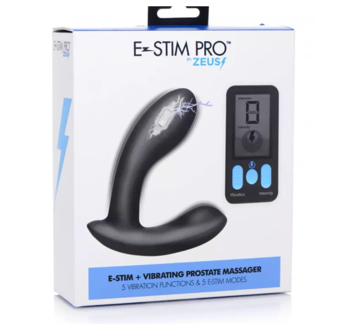 E-Stim Pro Silicone Vibrating Prostate Massager w/ Remote by Zeus - Image 2