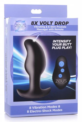 8X Volt Drop Vibrating & E-Stim Silicone Prostate Massager w/ Remote by Zeus - Image 4