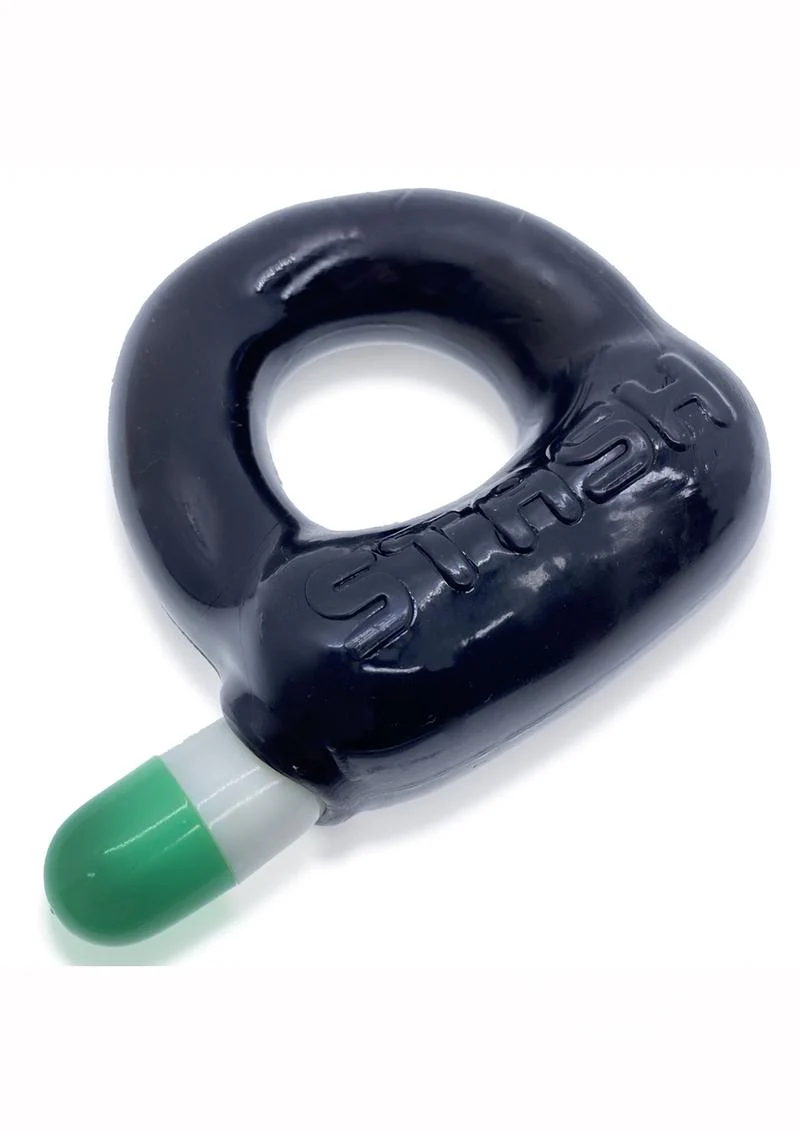 Oxballs Stash Cock Ring With Aluminum Capsule Insert - Black - Image 3
