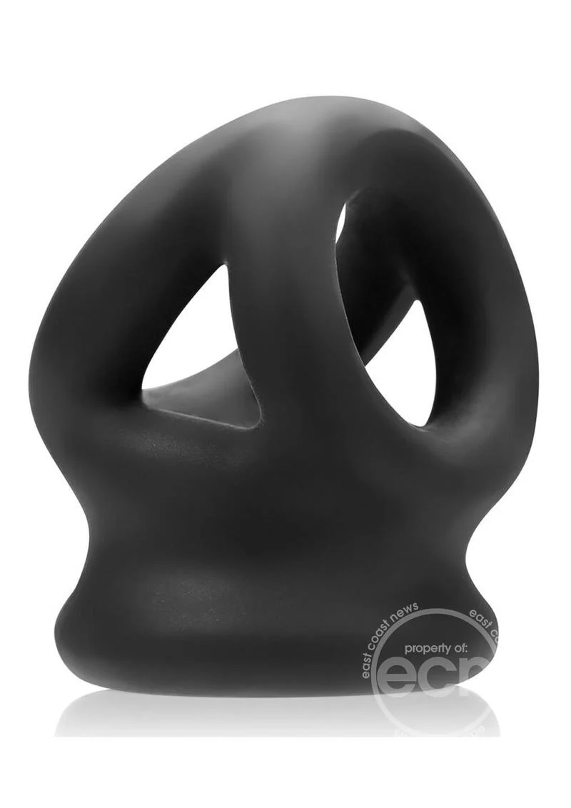 Oxballs Tri-Squeeze Silicone 3-Ring Ball Stretching Sling - Black - Image 3