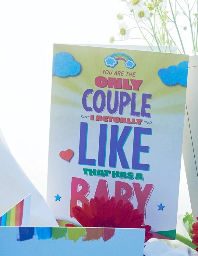 COUPLE WITH KIDS GAY GREETING CARD BY KWEER CARDS