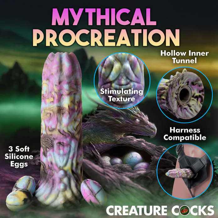 Creature Cock Dragon Spawn Dragon Ovipositor Silicone Dildo with Eggs - Image 6