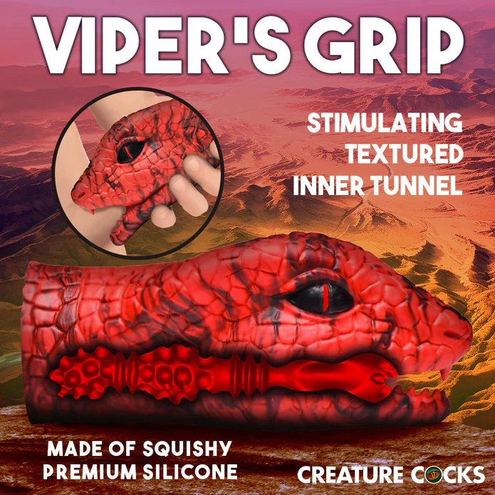 Creature Cock Serpentine Stroker Silicone Masturbator - Red - Image 2