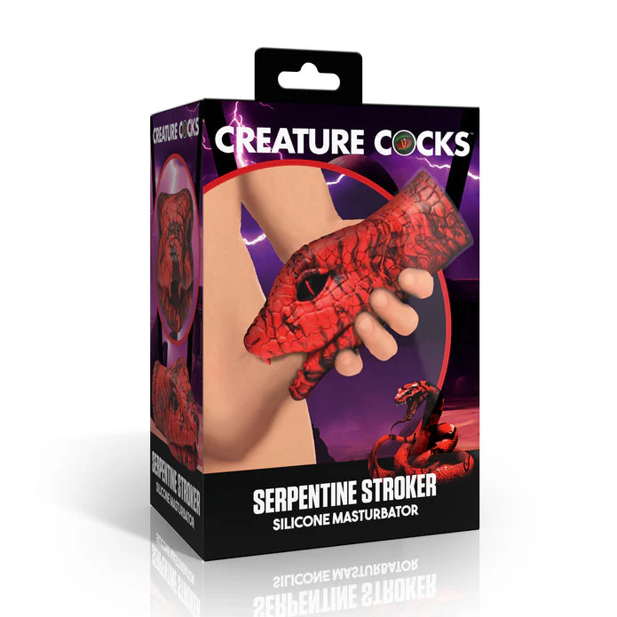 Creature Cock Serpentine Stroker Silicone Masturbator - Red - Image 5