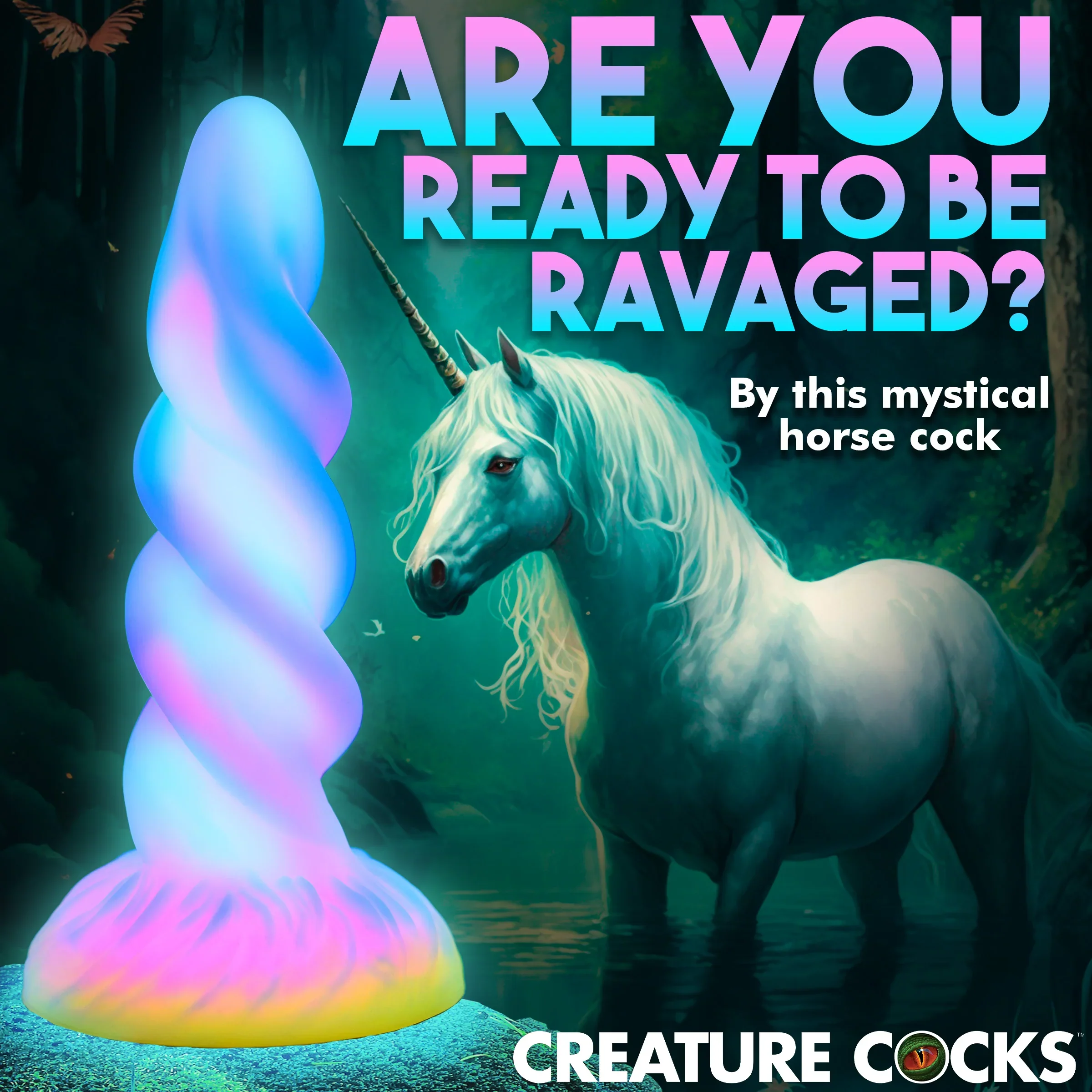 Creature Cocks Moon Rider Glow-In-The-Dark Unicorn Dildo - Image 5