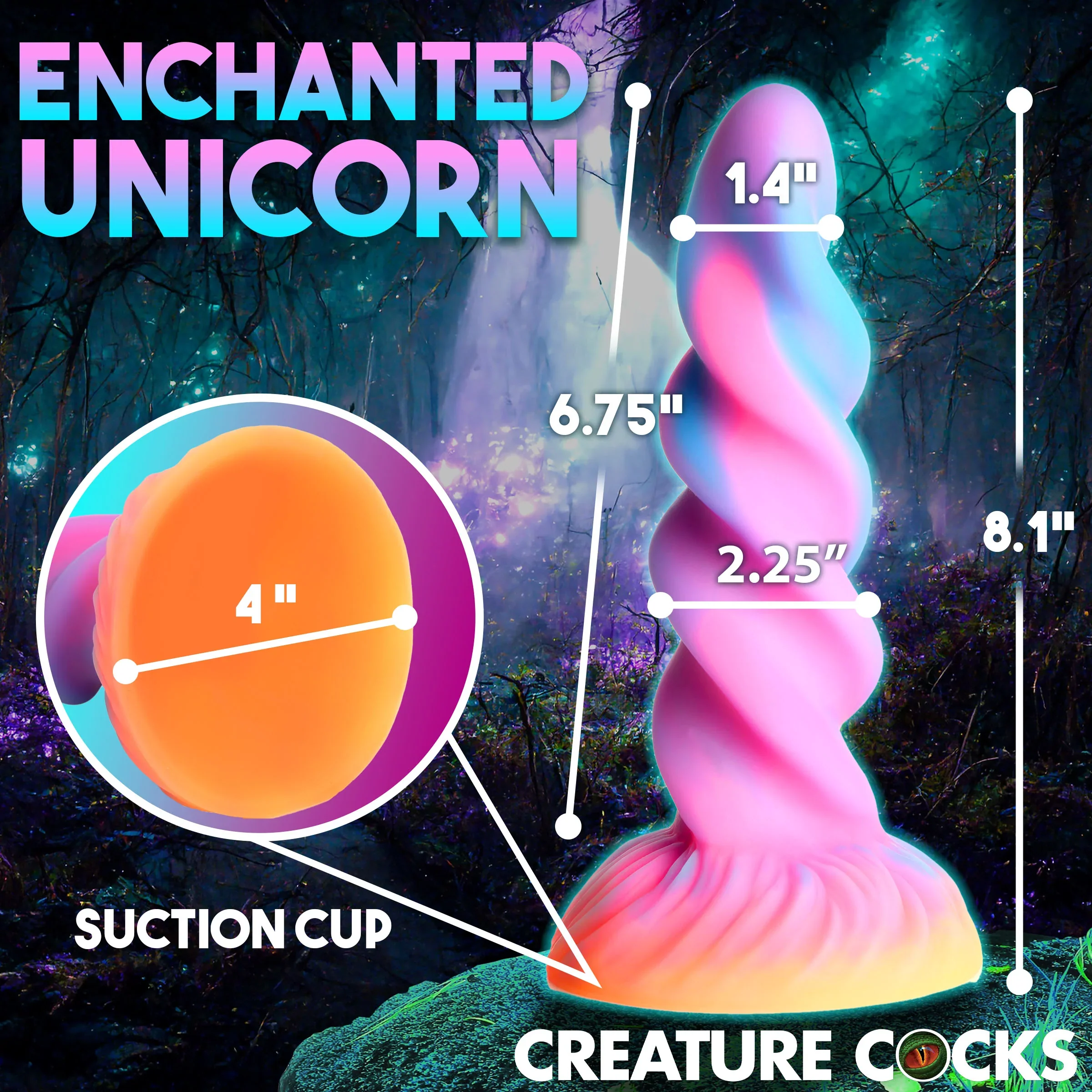 Creature Cocks Moon Rider Glow-In-The-Dark Unicorn Dildo - Image 6