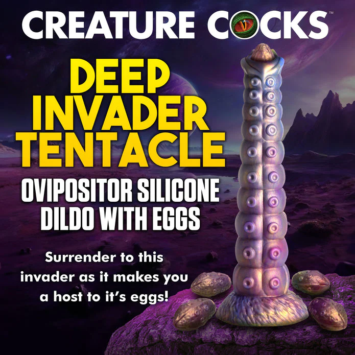 Creature Cocks Deep Invader Tentacle Ovipositor Silicone Dildo with Eggs - Image 2