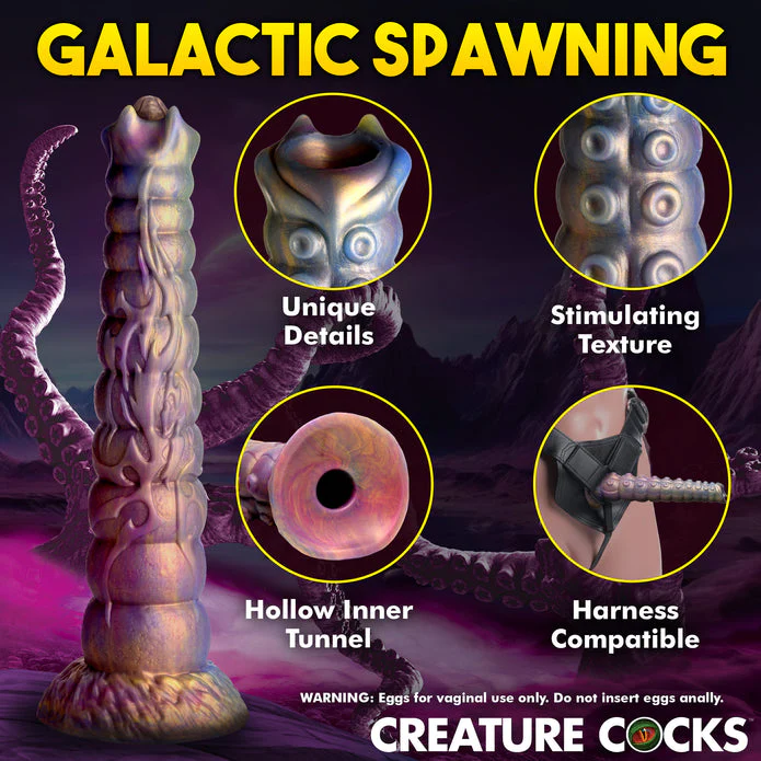 Creature Cocks Deep Invader Tentacle Ovipositor Silicone Dildo with Eggs - Image 6