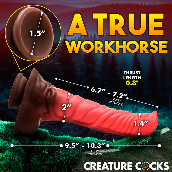 Creature Cocks Deluxe Centaur Thrusting & Vibrating Silicone Dildo - Image 4