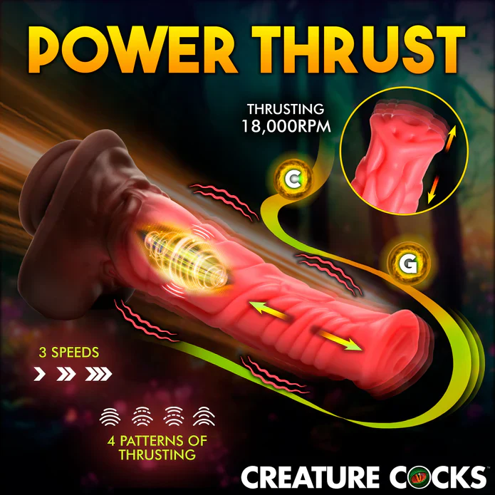 Creature Cocks Deluxe Centaur Thrusting & Vibrating Silicone Dildo - Image 7