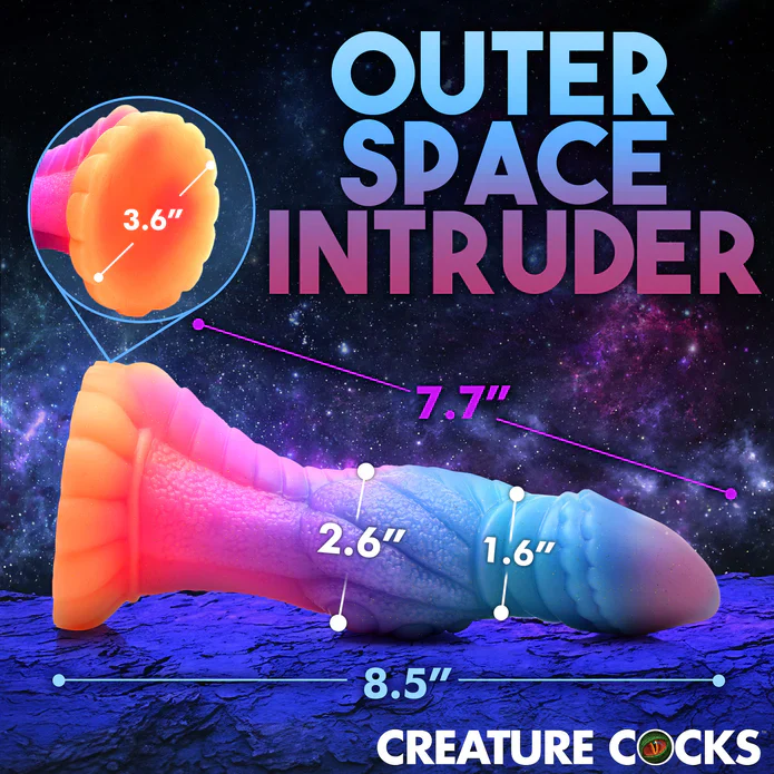 Creature Cocks Galactic Cock Alien Creature Glow-In-The-Dark Silicone Dildo - Image 6