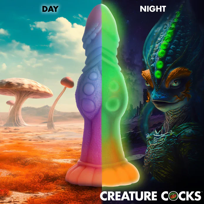 Creature Cocks Galactic Cock Alien Creature Glow-In-The-Dark Silicone Dildo - Image 9