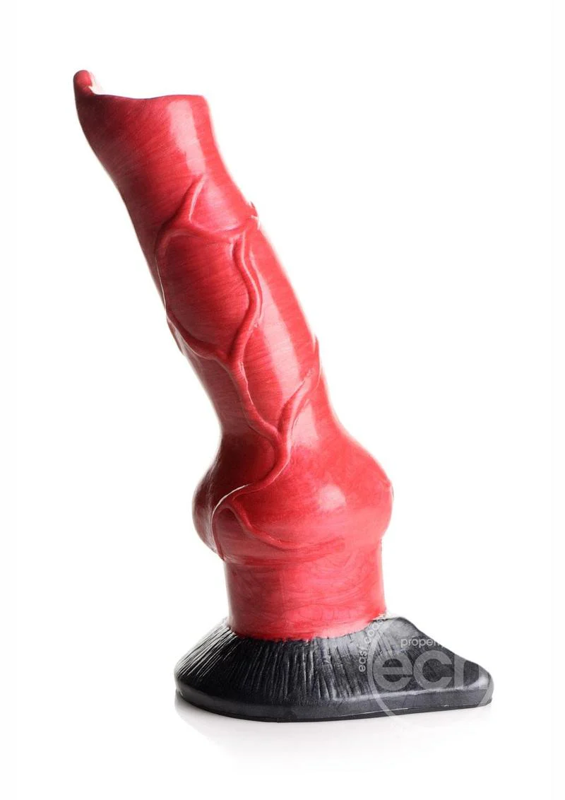 Creature Cocks Hell-Hound Canine Penis Silicone Dildo 7.5in - Red/Black - Image 4