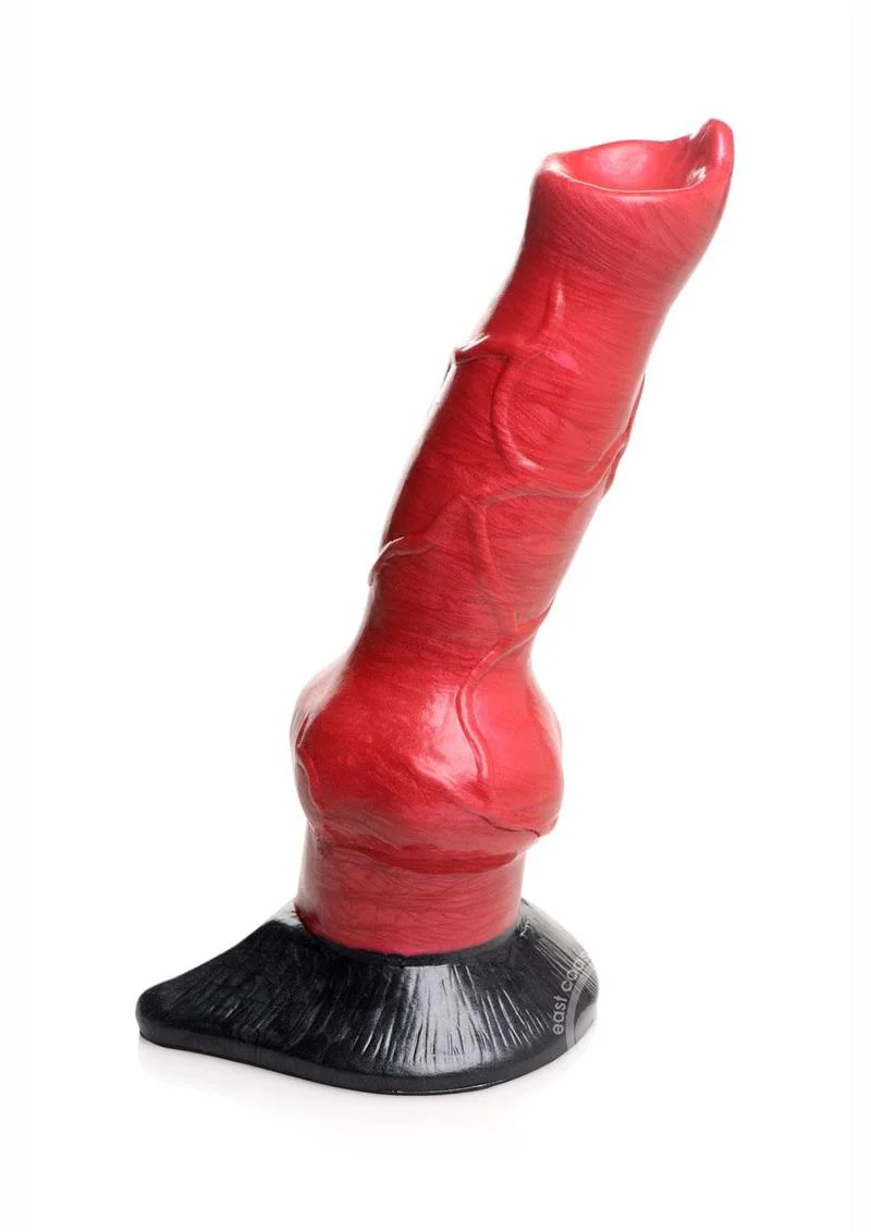 Creature Cocks Hell-Hound Canine Penis Silicone Dildo 7.5in - Red/Black - Image 5