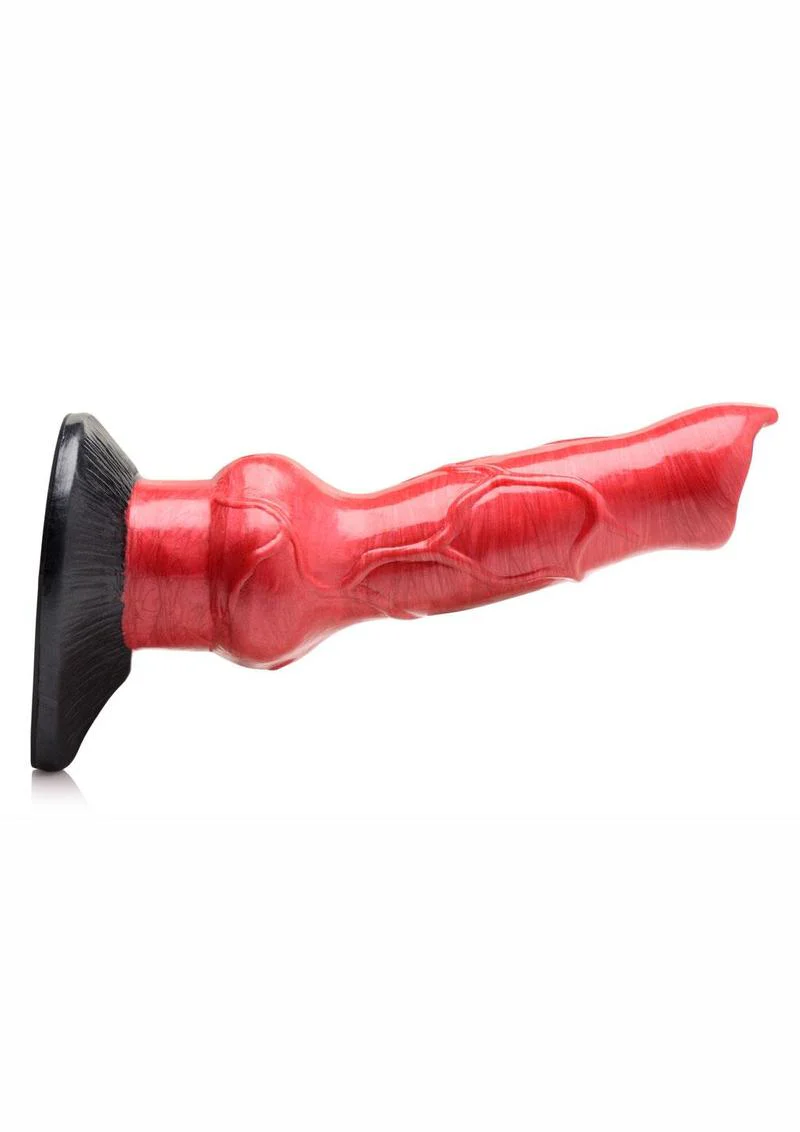 Creature Cocks Hell-Hound Canine Penis Silicone Dildo 7.5in - Red/Black - Image 6