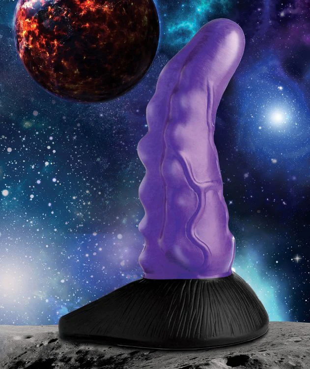 Creature Cocks Orion Invader Veiny Space Alien Silicone Dildo 7.25in - Purple - Image 6