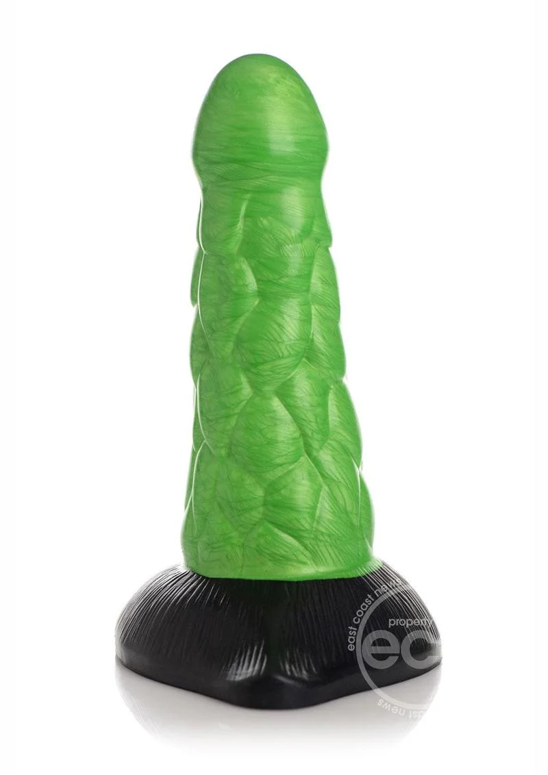 Creature Cocks Radioactive Reptile Silicone Dildo 7.5in - Green - Image 5