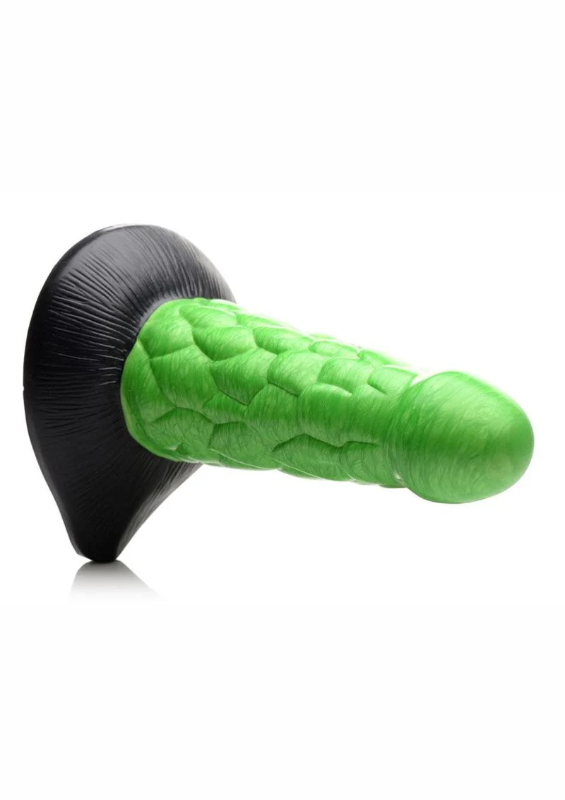 Creature Cocks Radioactive Reptile Silicone Dildo 7.5in - Green - Image 7