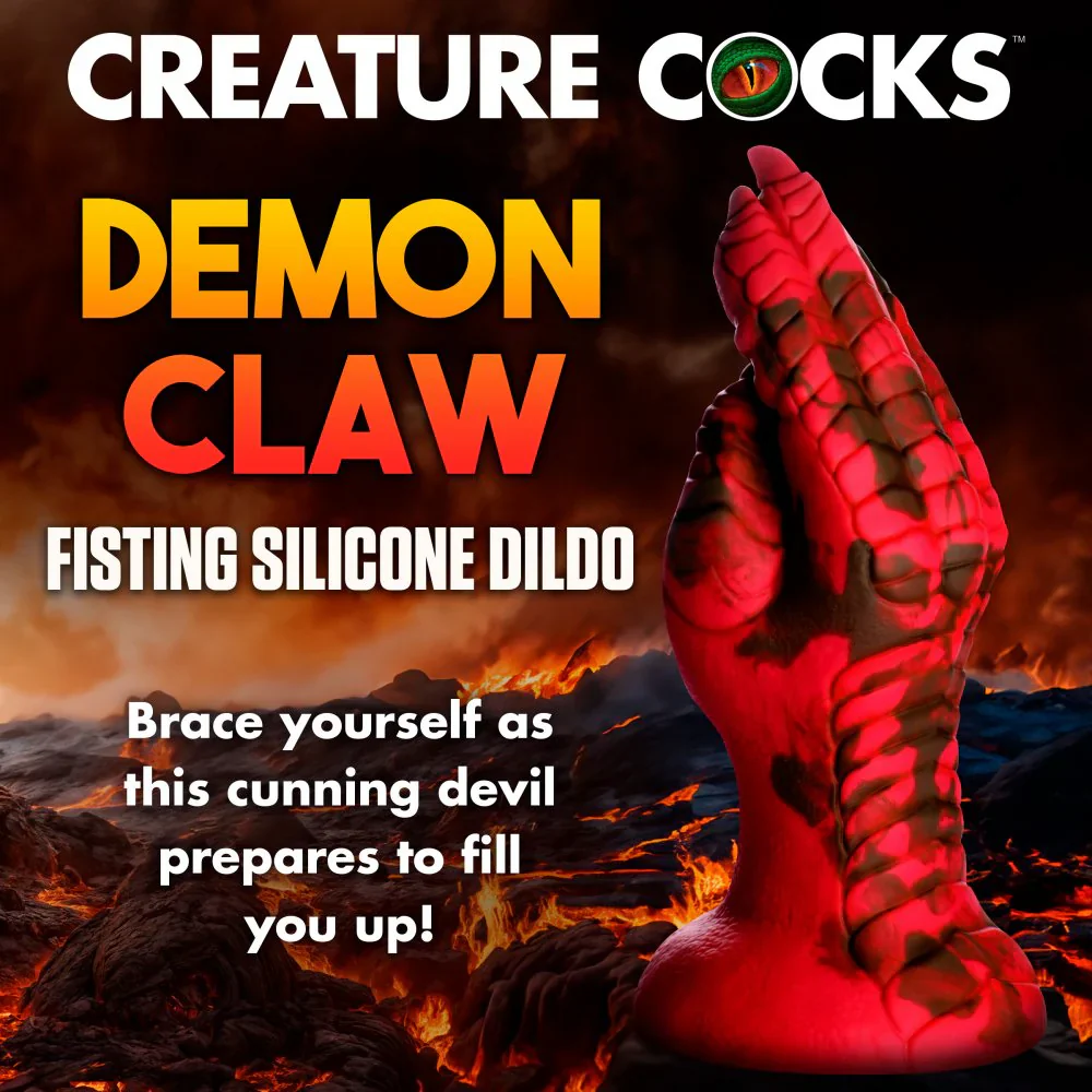CREATURE COCKS DEMON CLAW FISTING SILICONE DILDO RED - Image 2