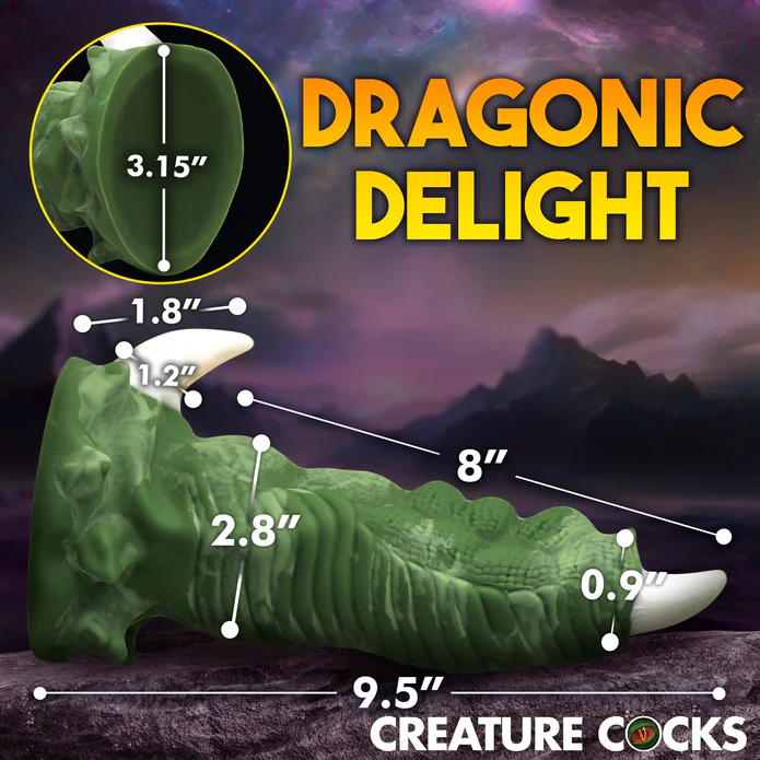 Creature Cocks Dragon Claw Silicone Dildo Green - Image 4