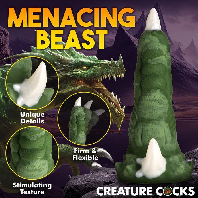 Creature Cocks Dragon Claw Silicone Dildo Green - Image 6
