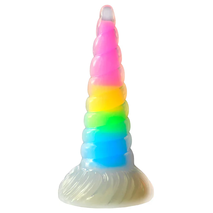 Creature Cocks Uni-Glow Glow-in-the-Dark Rainbow Silicone Dildo - Image 9