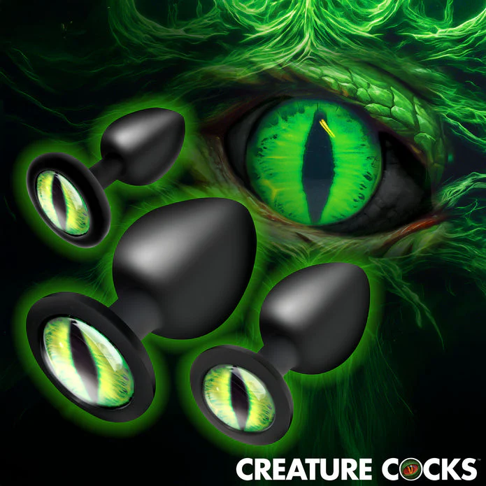 Creature Eyes Green Eye Silicone Butt Plug Set - Image 2
