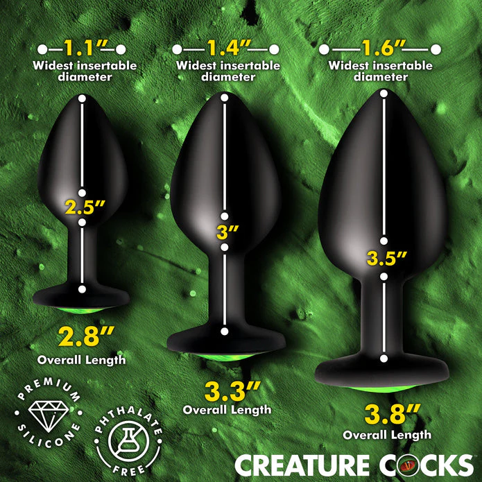 Creature Eyes Green Eye Silicone Butt Plug Set - Image 4