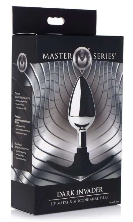 Dark Invader Metal and Silicone Anal Plug - Medium - Image 6