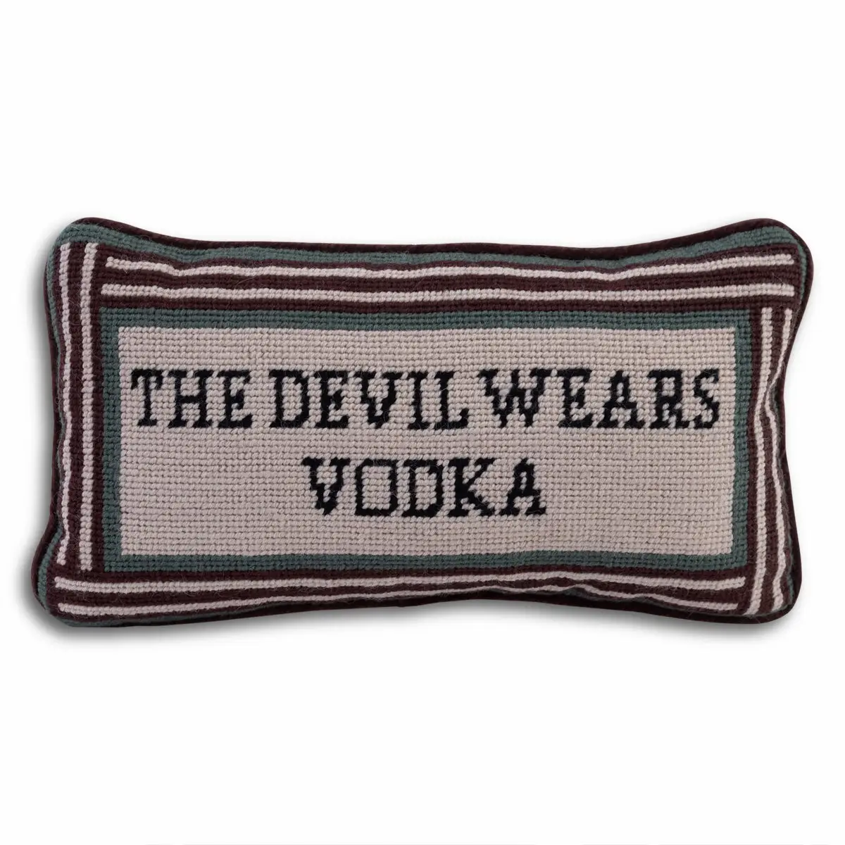 Devil Wears Vodka Needlepoint Pillow - Image 3