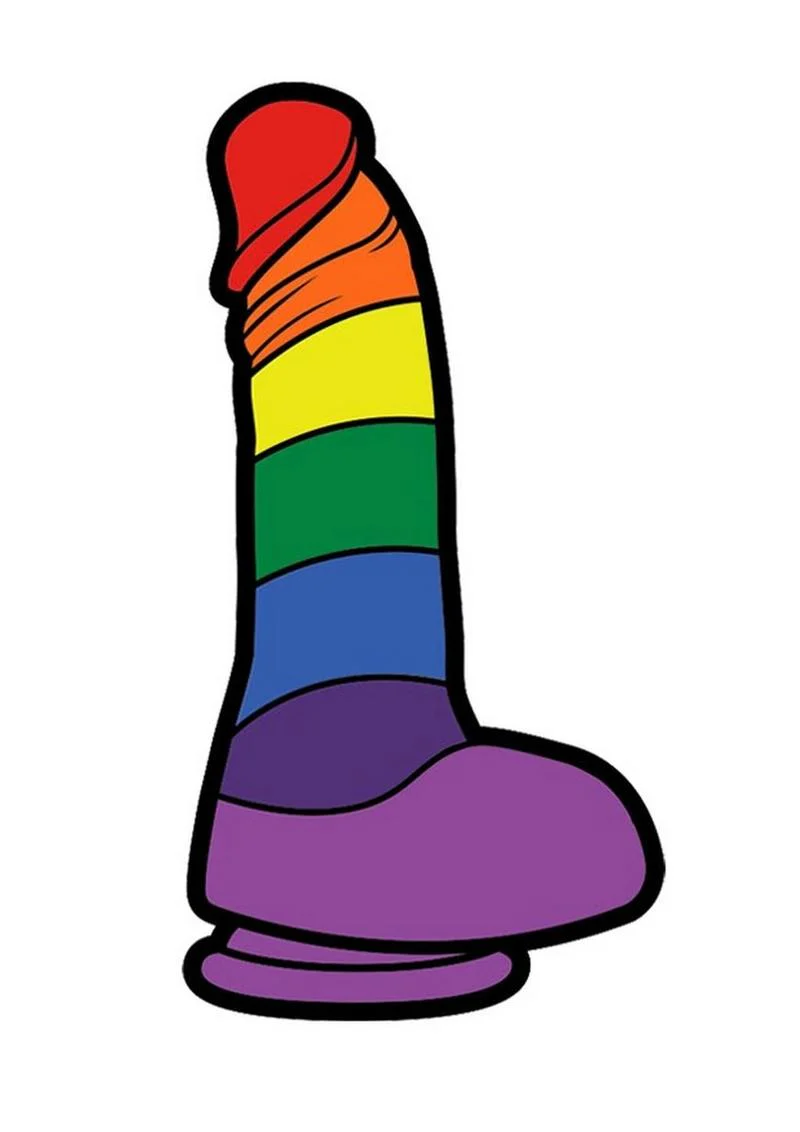 Dildo Rainbow Enamel Pin - Image 2