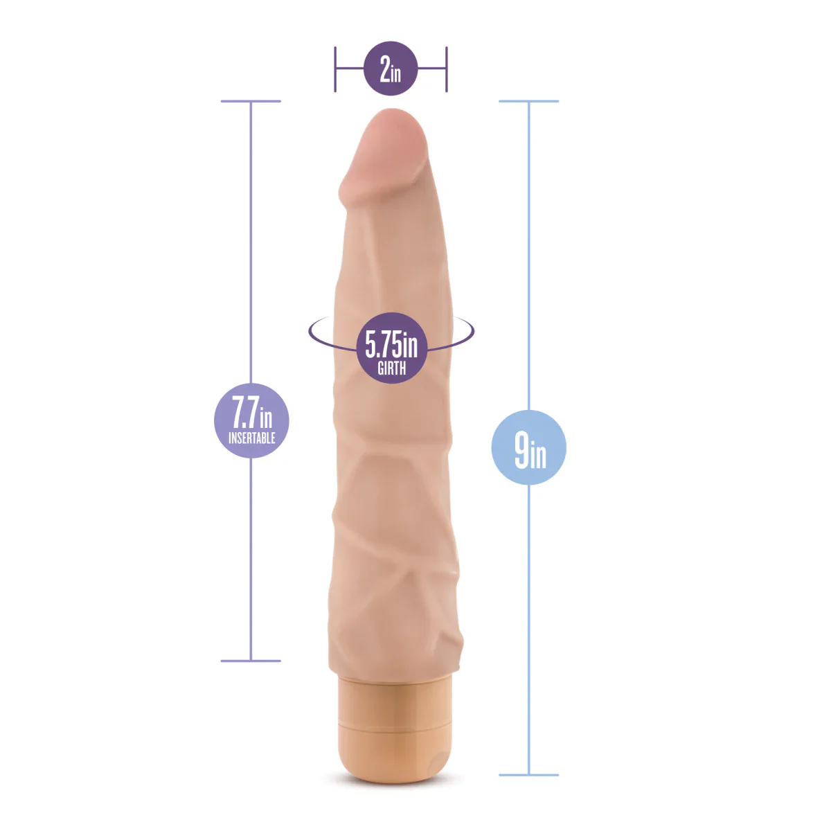 Dr. Skin Cock Vibe 1 Realistic Beige 9-Inch Long Vibrating Dildo - Image 2