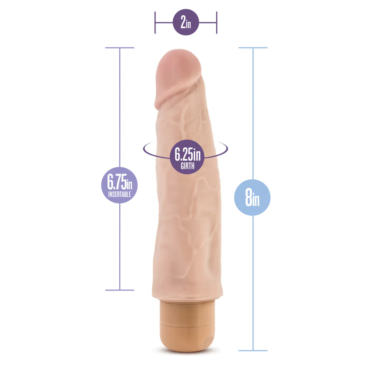 Dr. Skin Cock Vibe 14 Realistic Beige 8-Inch Long Vibrating Dildo - Image 2