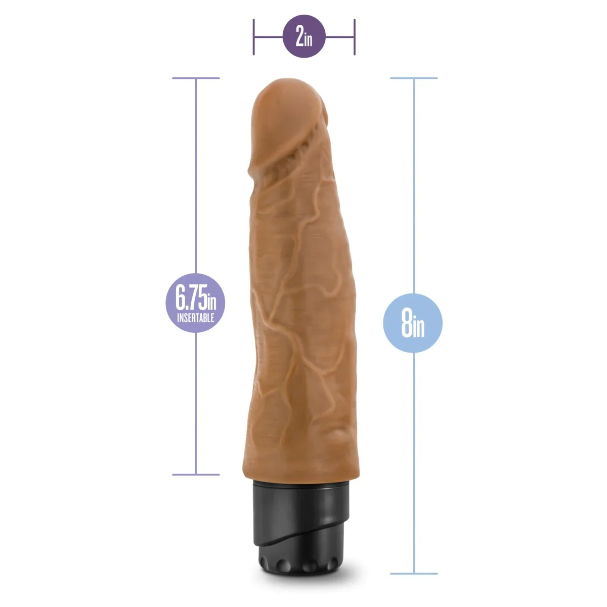 Dr. Skin Cock Vibe 14 Realistic Mocha 8-Inch Long Vibrating Dildo - Image 2