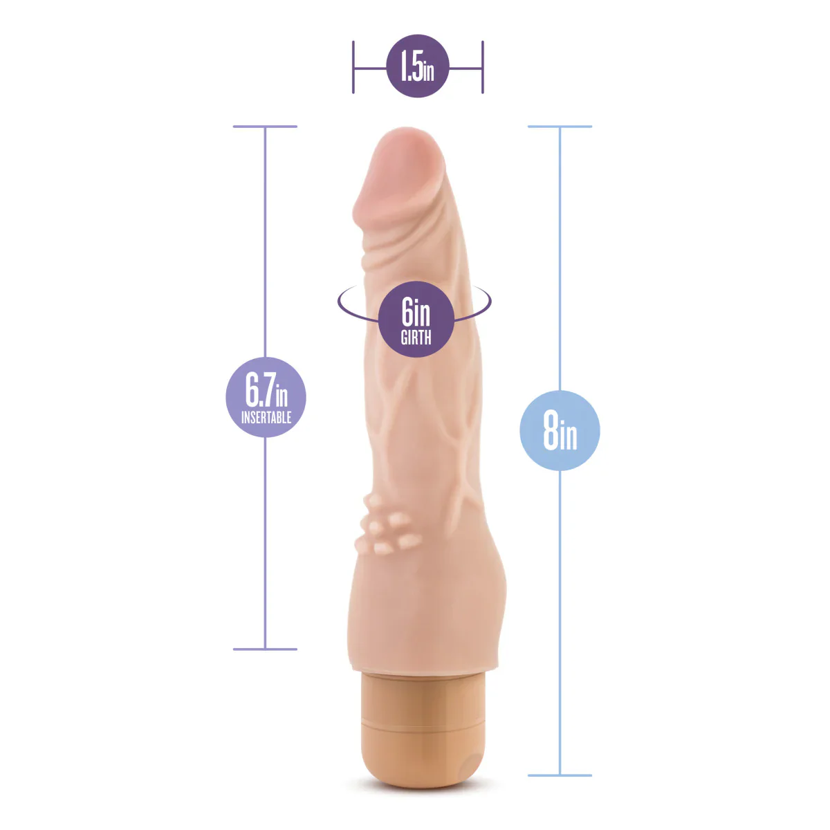 Dr. Skin Cock Vibe 4 Realistic Beige 8-Inch Long Vibrating Dildo - Image 2