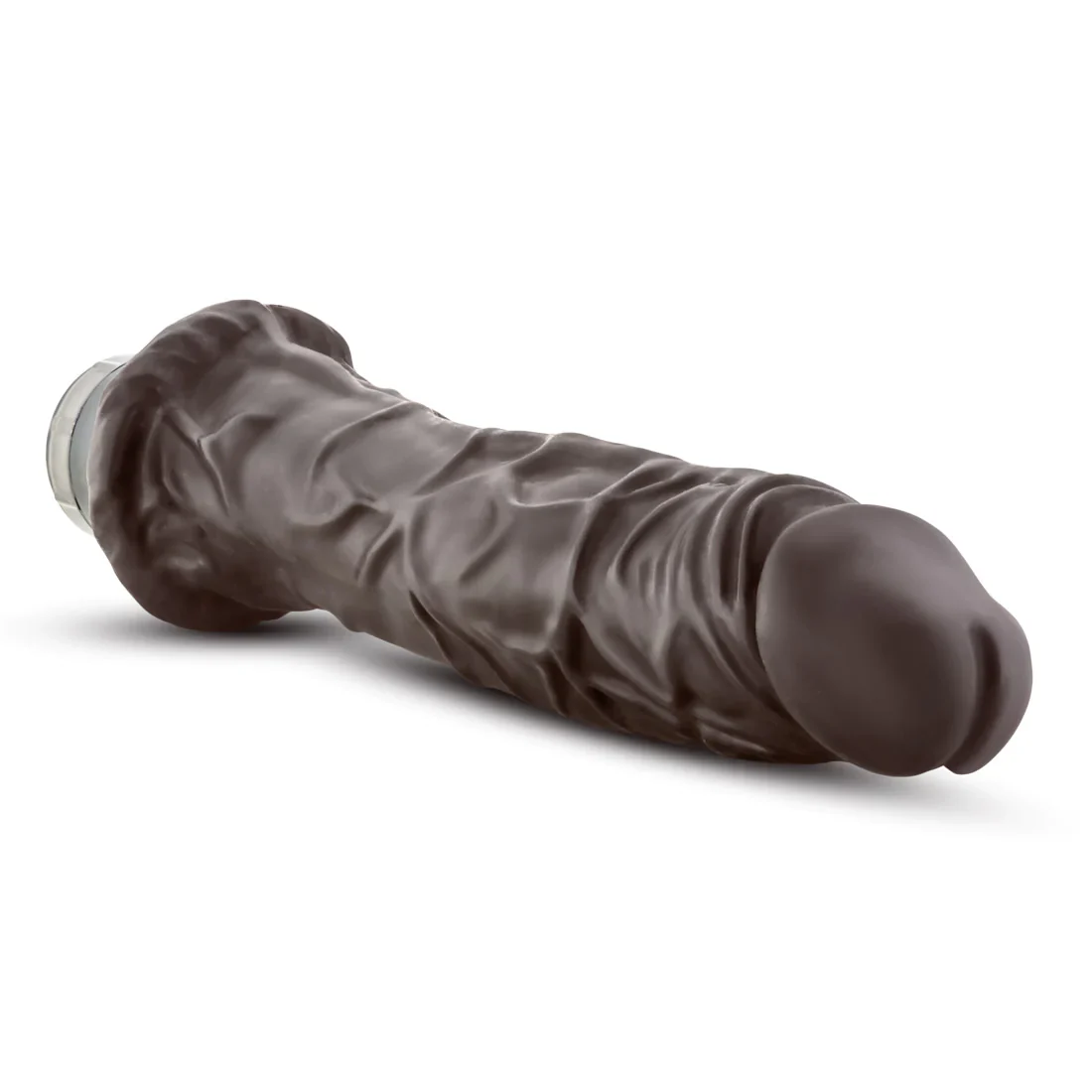 Dr. Skin Cock Vibe 8 Realistic Chocolate 9.75-Inch Long Vibrating Dildo - Image 6