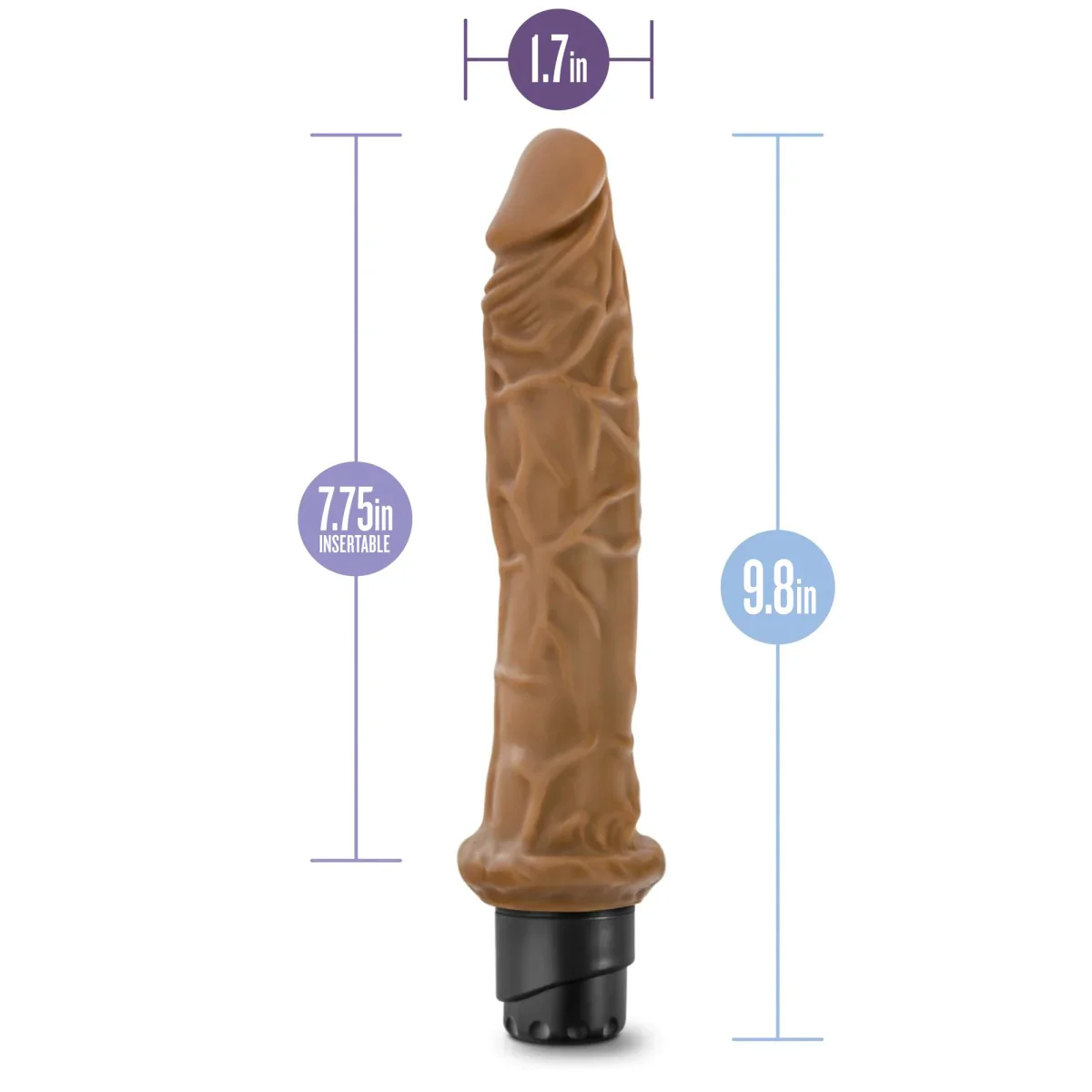Dr. Skin Cock Vibe 8 Realistic Mocha 9.75-Inch Long Vibrating Dildo - Image 2