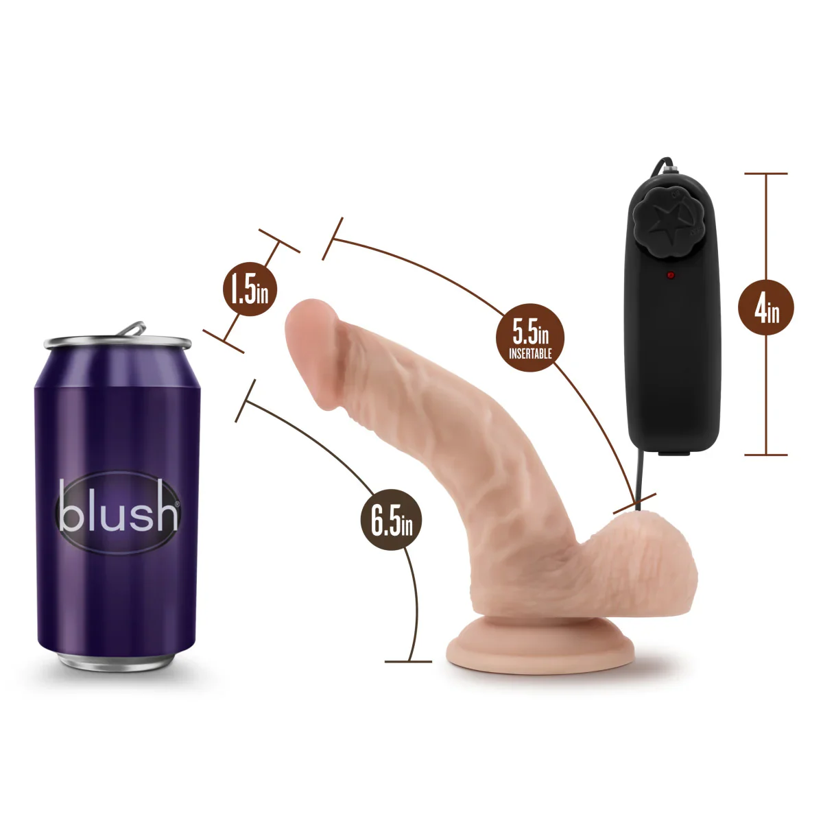 Dr. Skin Dr. Ken Realistic G-Spot Vanilla 6.5-Inch Long Remote Control Vibrating Dildo - Image 3