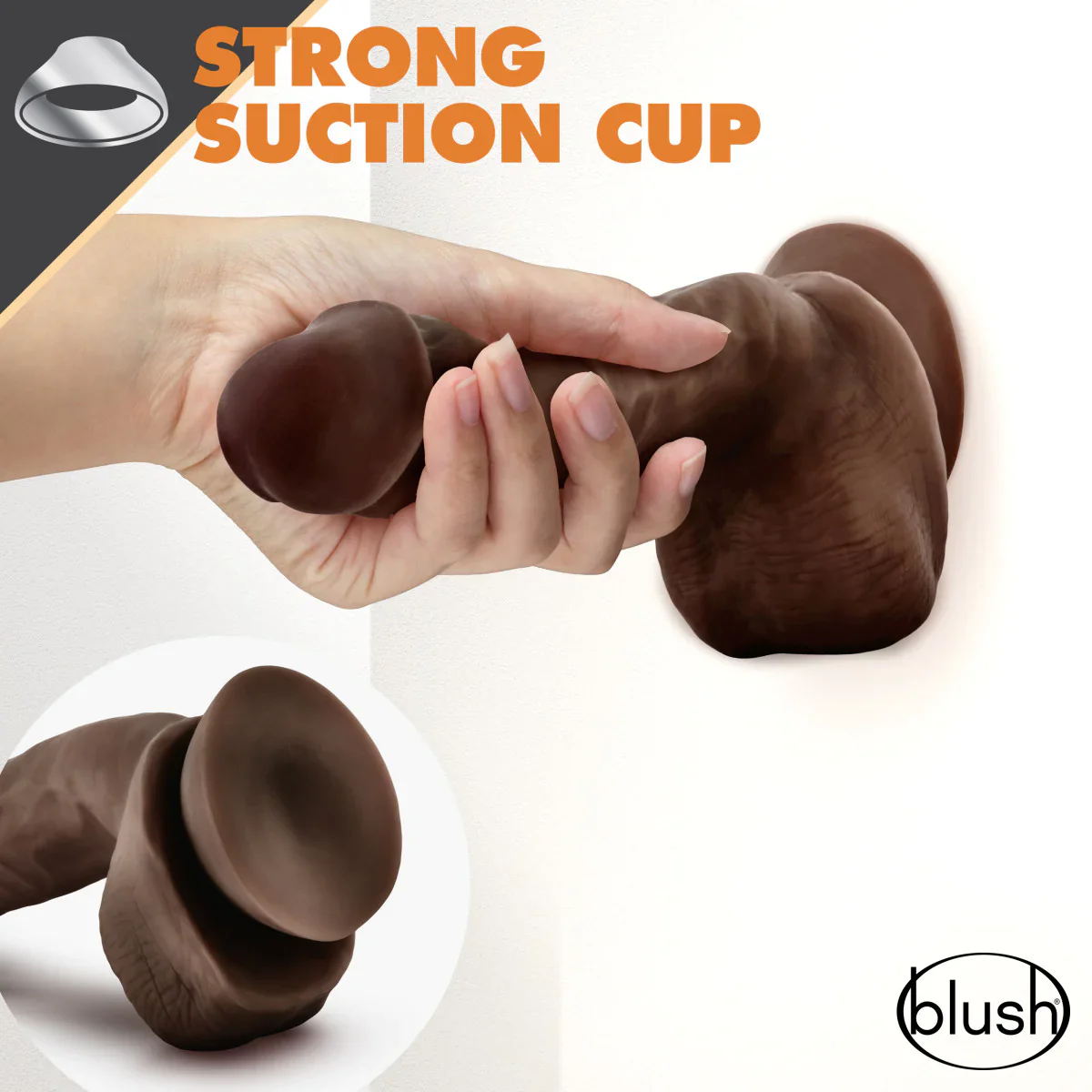 Dr. Skin Glide Realistic Chocolate 8.5-Inch Long Dildo - Image 4