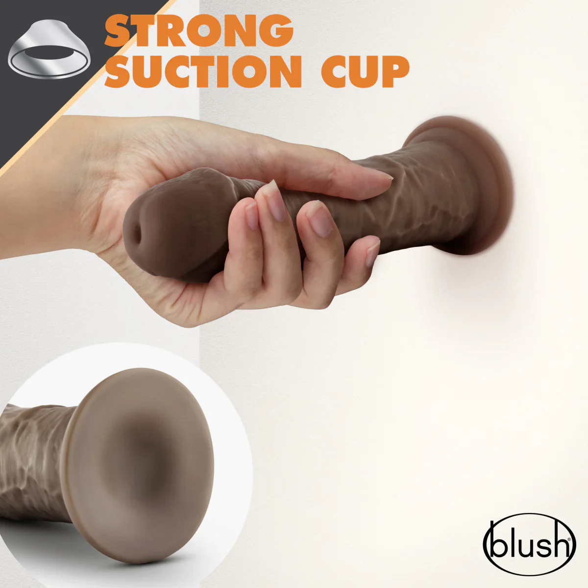 Dr. Skin Glide Realistic Self-lubricating Chocolate 8-Inch Long Dildo - Image 3