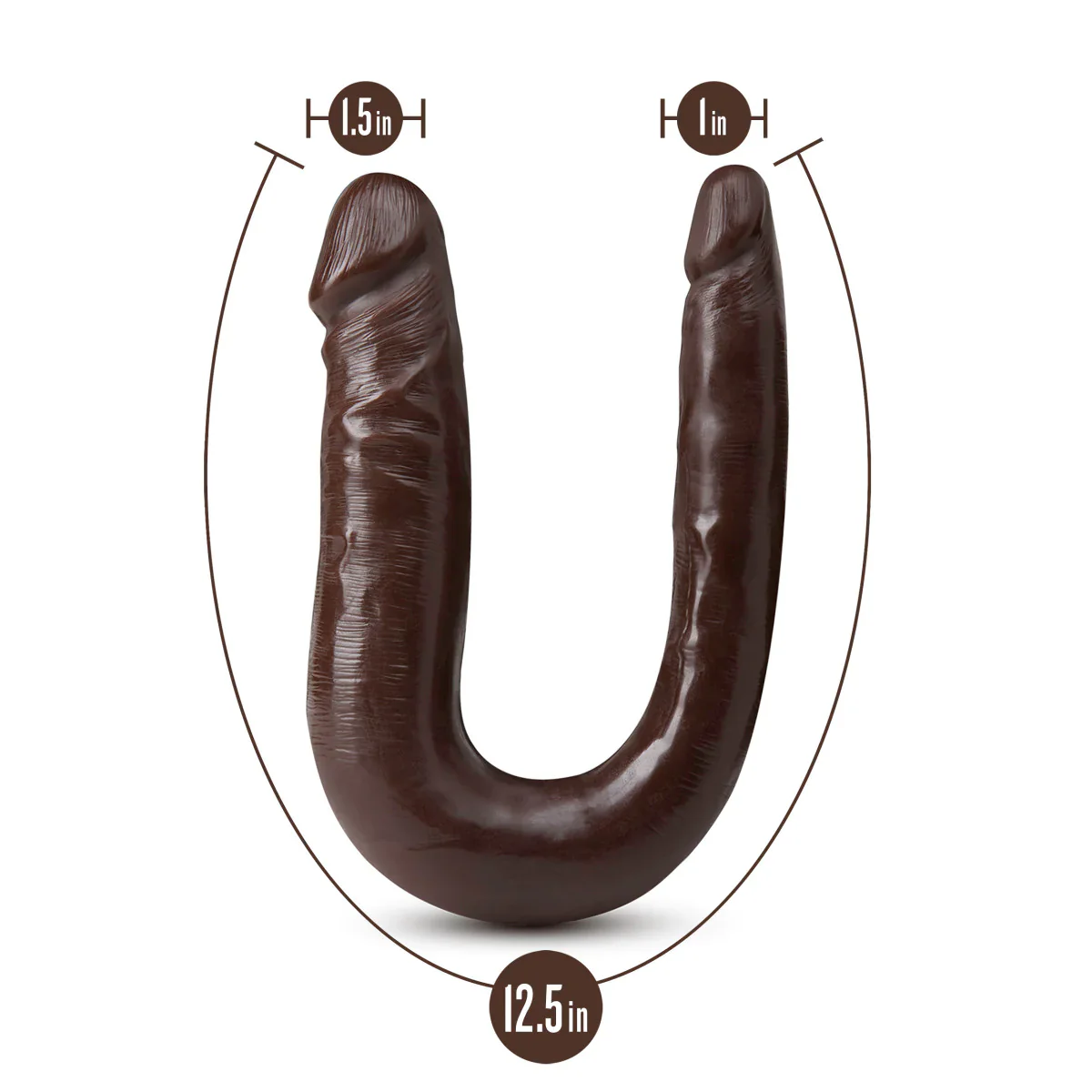 Dr. Skin Mini Double Dong Chocolate 12.5-Inch Long Double Dildo - Image 2