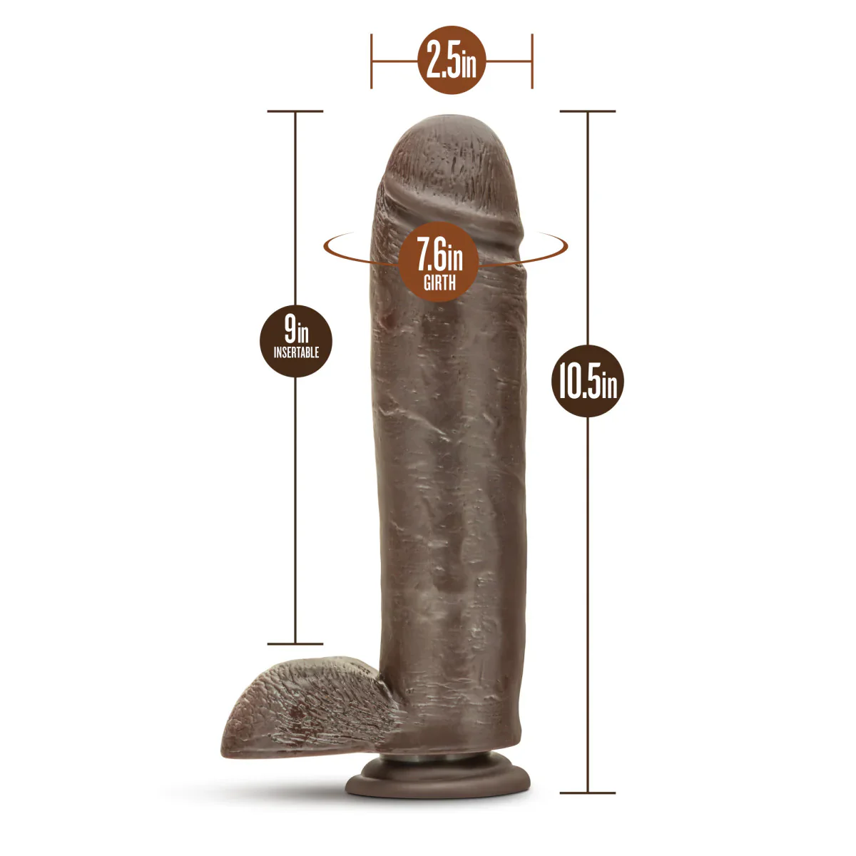 Dr. Skin Mr. Mister Realistic Chocolate 11-Inch Long Dildo - Image 4