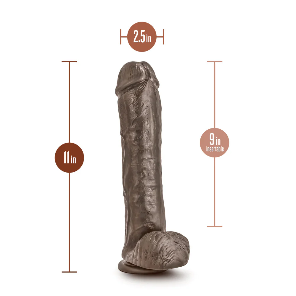 Dr. Skin Mr. Savage Realistic Chocolate 11-Inch Long Dildo - Image 2