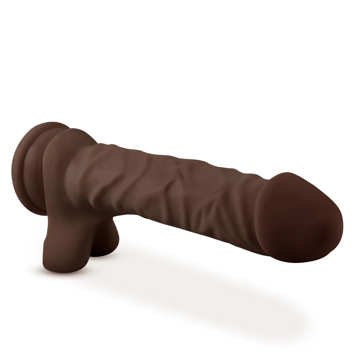 Dr. Skin Plus Posable Dildo with Balls 9in - Chocolate - Image 4