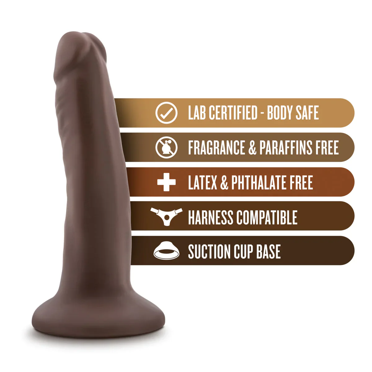 Dr. Skin Realistic Chocolate 5.5-Inch Long Dildo - Image 3